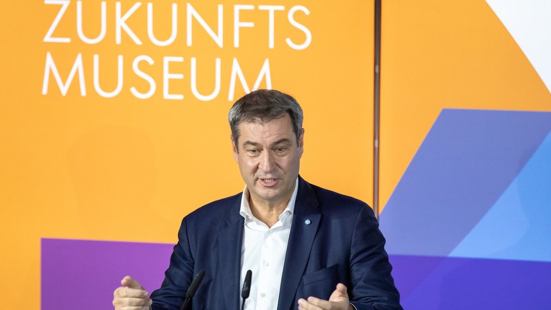 Bayerns Ministerpräsident und CSU-Chef Markus Söder bei der Eröffnung des Nürnberger Zukunftsmuseums im September 2021.
