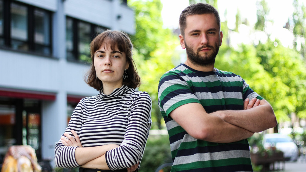 Die Landessprecher der Grünen Jugend, Lena Krebs und Maximilian Retzer