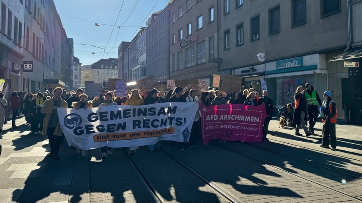 Demonstration gegen Rechts in Würzburg.