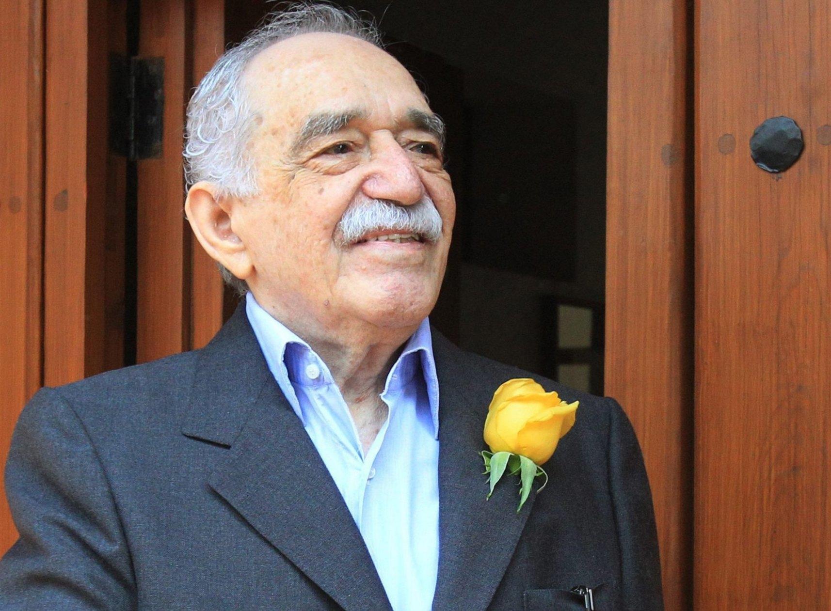 Der Literaturnobelpreisträger Gabriel García Márquez 2014 vor seinem Haus in Mexiko-Stadt 