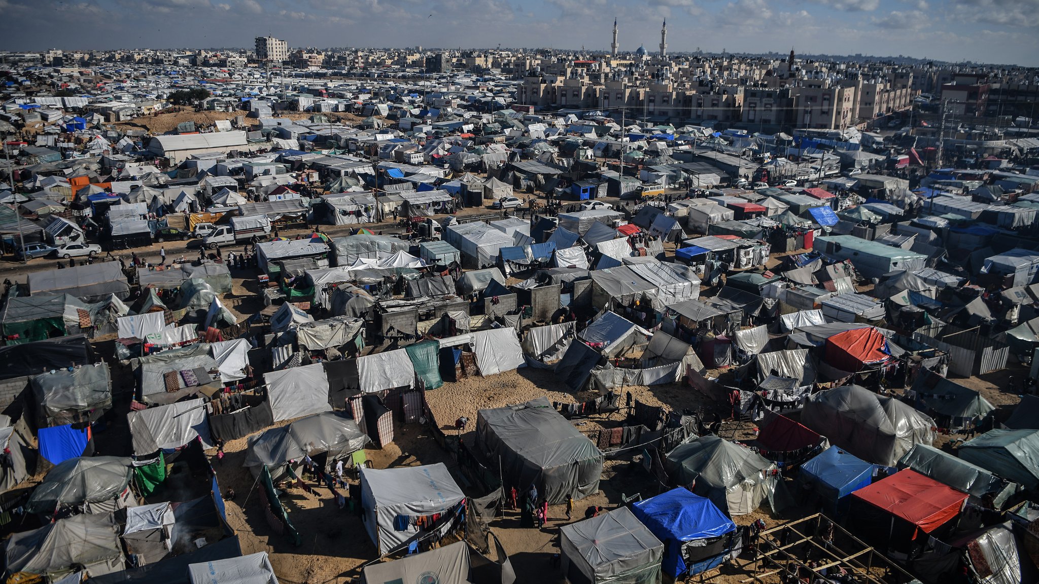 Hunderttausende haben in Rafah im Süden des Gazastreifens Zuflucht (10.02.2024)