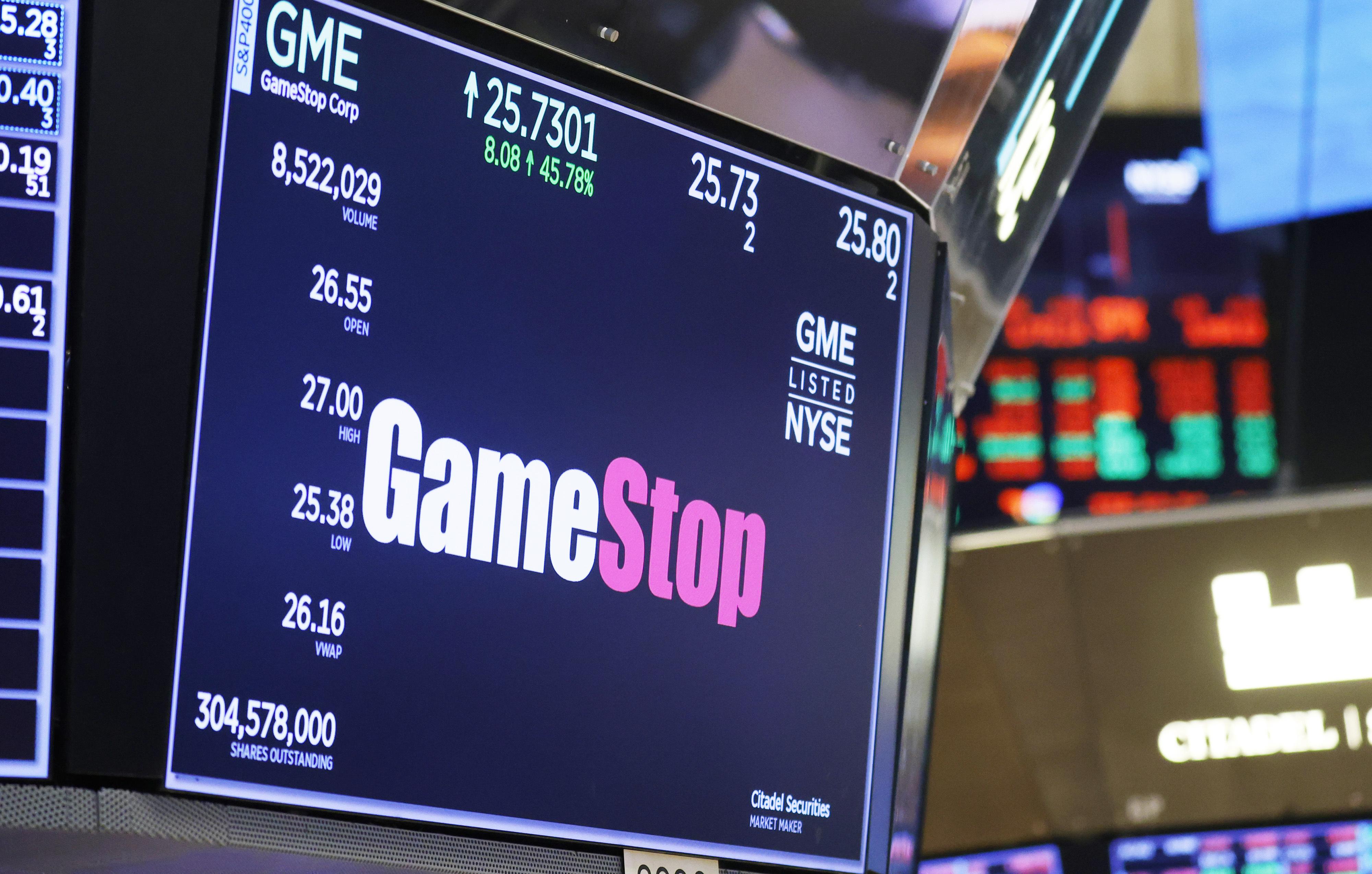 Kurstafel an der Börse mit Gemstop-Notierung