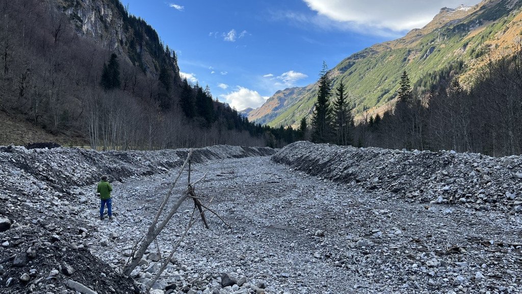 Rappenalpbach im Oberallgäu, Zerstörung im Naturschutzgebiet.