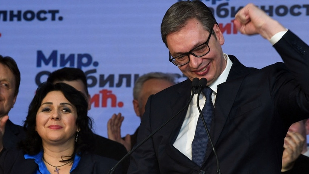 Serbiens Präsident Aleksandar Vucic nach den Wahlen