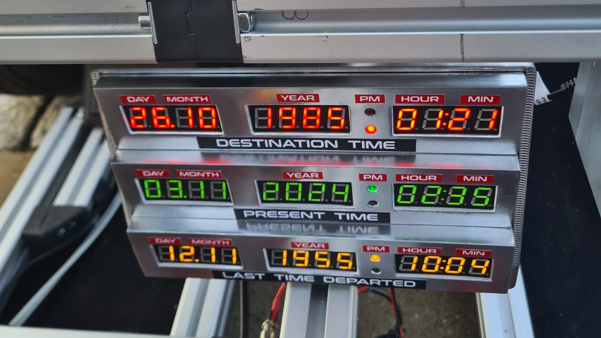 Die Zeittafel des DeLorean – aus dem Drucker.