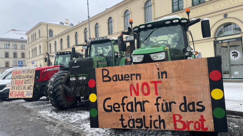 Bauernproteste München - Odeonsplatz | Bild: BR/Katharina Pfadenhauer Bauernproteste München - Odeonsplatz
