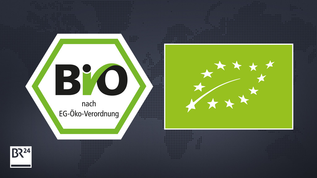 Das deutsche staatliche Bio-Siegel (links) und das EU-Bio-Logo (rechts)