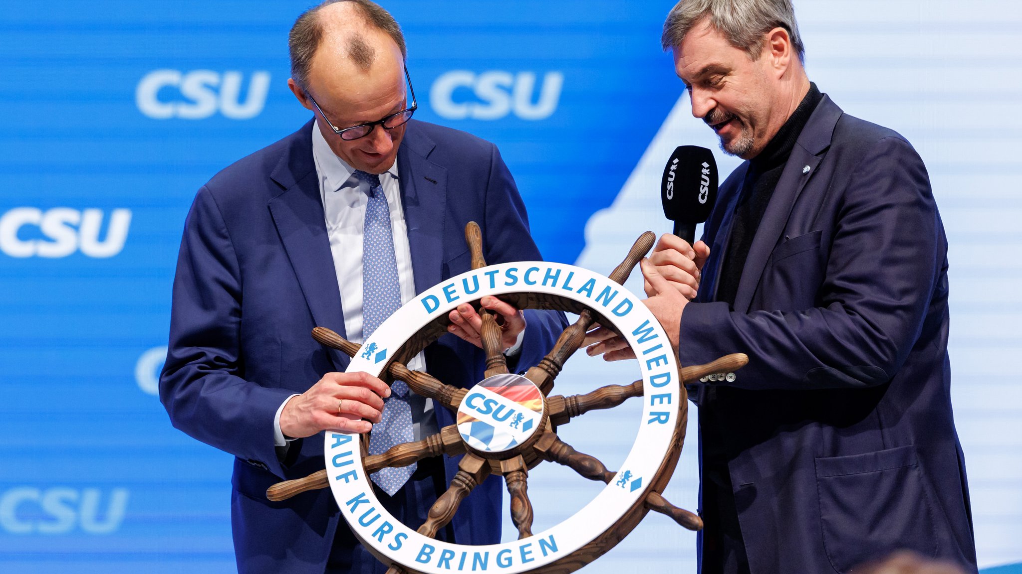 CSU-Parteitag: Friedrich Merz und Markus Söder