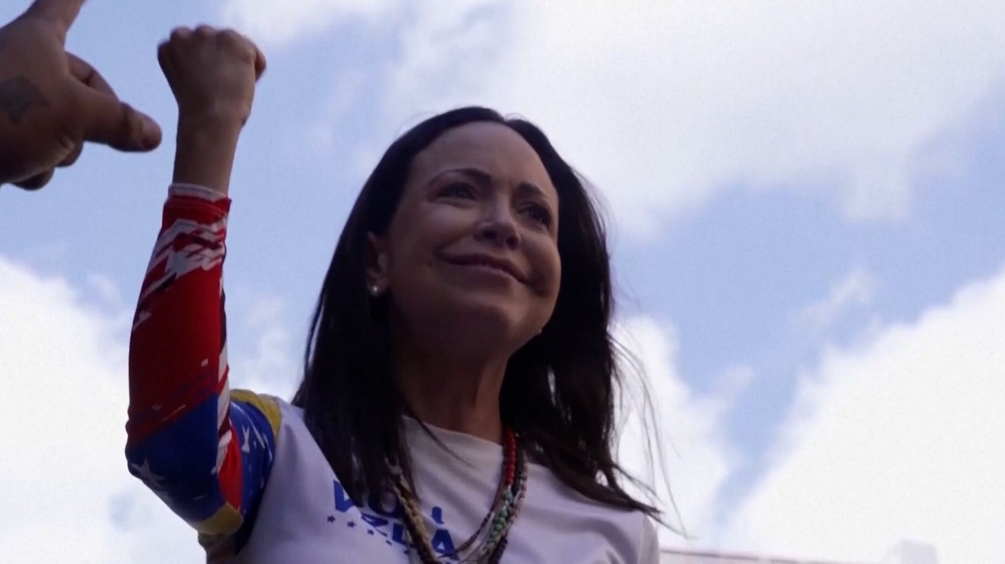 Die venezolanische Friedensnobelpreisträgerin Maria Machado