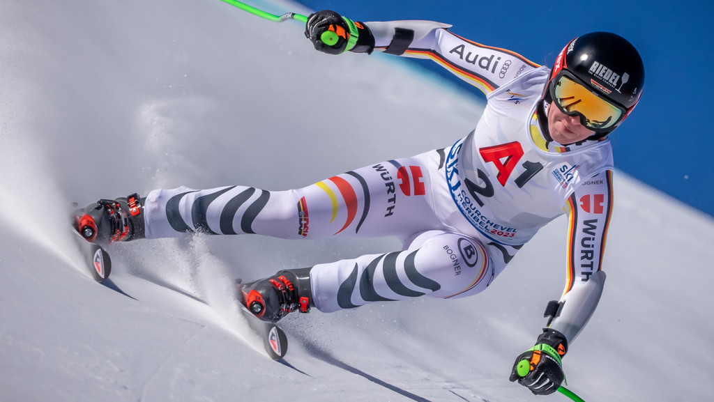 Kira Weidle beim Super-G-Rennen der WM in Méribel. | Bild: picture alliance/dpa | Michael Kappeler Kira Weidle beim Super-G-Rennen der WM in Méribel.