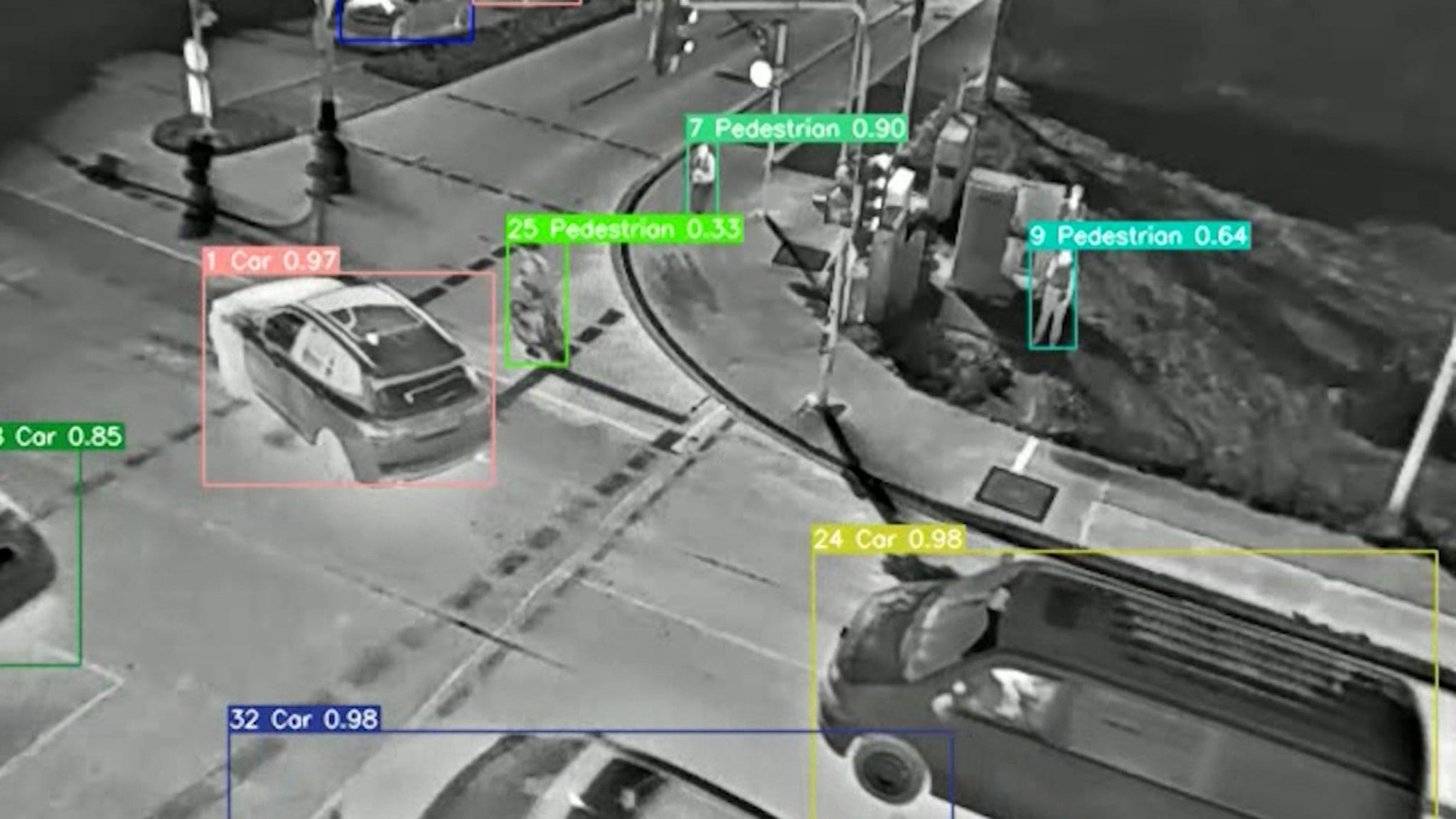 So sehen die Daten der Kameras und Lidar-Sensoren aus, die die KI auswertet.