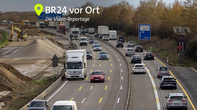 Verkehrsführung und Baustelle auf der Bundesautobahn A9 bei Ingolstadt im Jahr 2025. | Bild: picture alliance /Eibner-Pressefoto/Ardan Fuessman Verkehrsführung und Baustelle auf der Bundesautobahn A9 bei Ingolstadt im Jahr 2025.