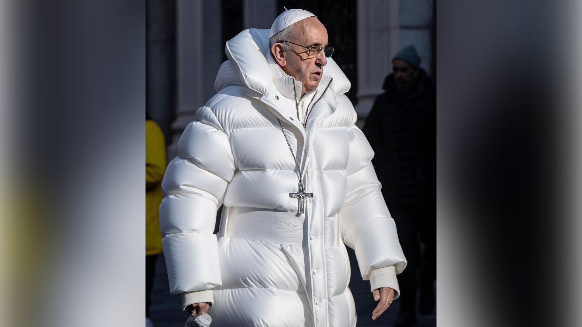 Dieses KI-generierte Bild von Papst Franziskus ging 2023 um die Welt.