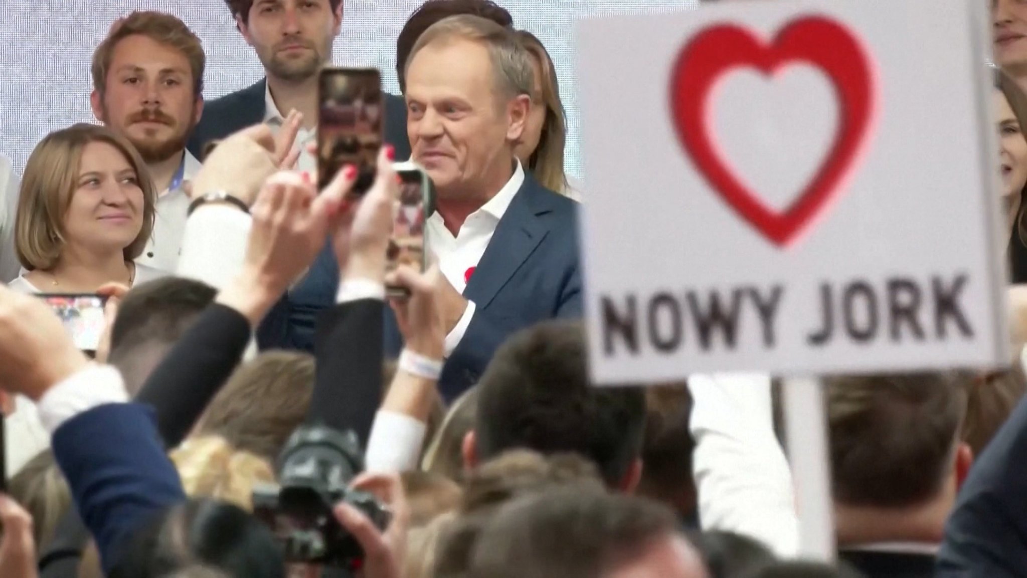 Donald Tusk bei Wahlfeier