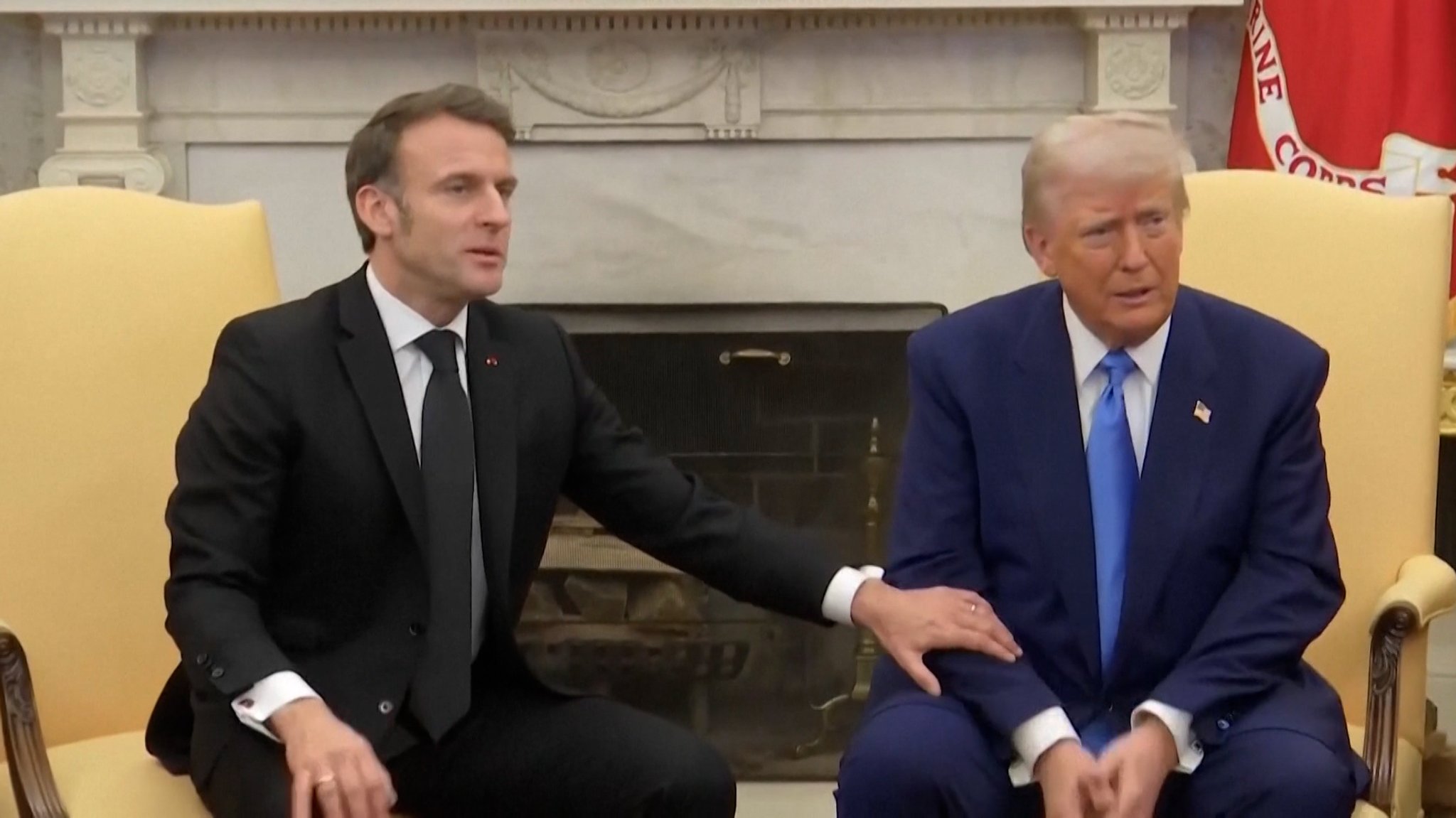 Frankreichs Präsident Macron (links) zu Besuch bei US-Präsident Trump 