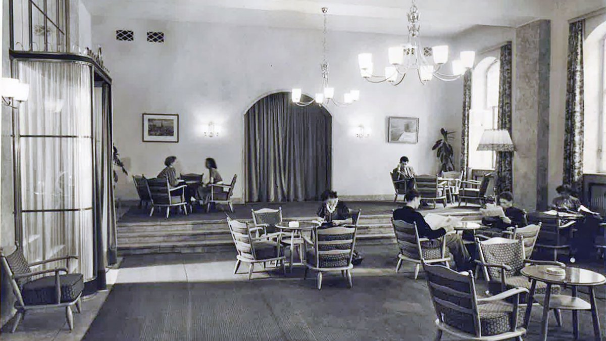 Lesesaal im Studentenhaus in den 1950er Jahren.