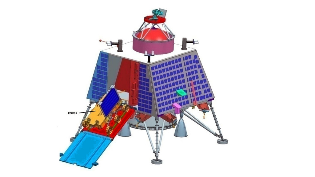 Landefähre der Mission Chandrayaan-2 (Modell)