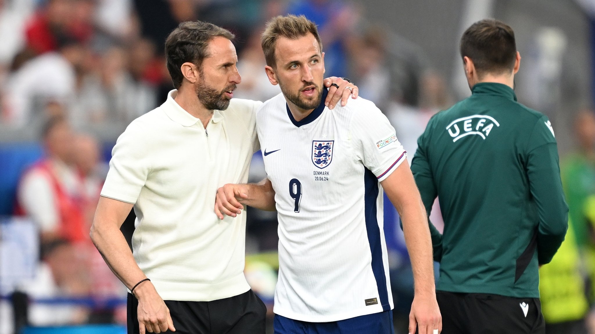 Englands Nationaltrainer Gary Southgate (l.) mit Harry Kane