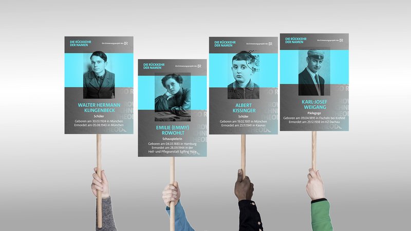 Das Erinnerungsprojekt ʺDie Rückkehr der Namenʺ will an Menschen erinnern, die durch das NS-Regime verfolgt und ermordet wurden. | Bild: BR/Kulturreferat Landeshauptstadt München/Arne Tympe Das Erinnerungsprojekt ʺDie Rückkehr der Namenʺ will an Menschen erinnern, die durch das NS-Regime verfolgt und ermordet wurden.