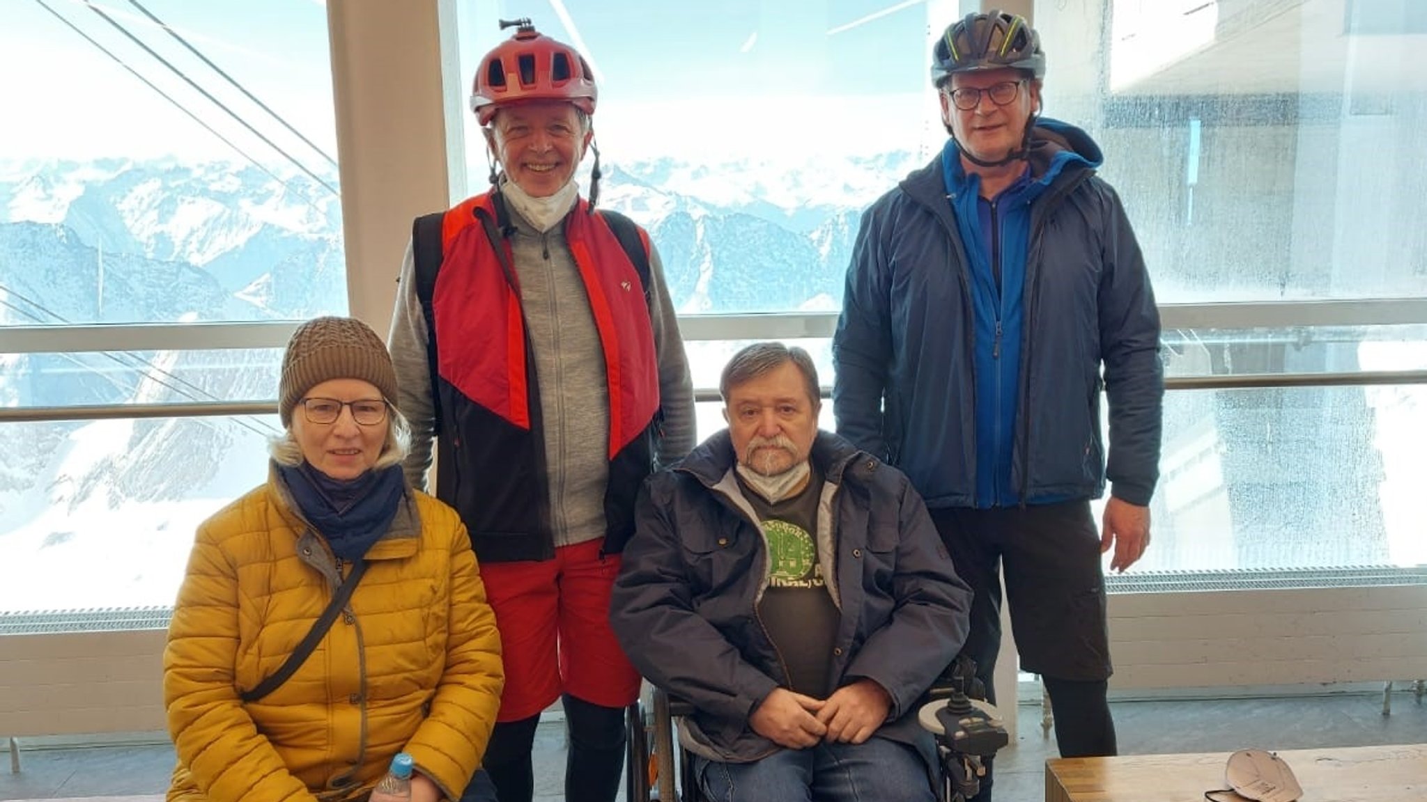 Gabi Spieler (MS-Gruppe GAP), Georg Gehrenkemper, Siegfried Müller (MS-Gruppe GAP) und Konrad Hennies (Mitradler).