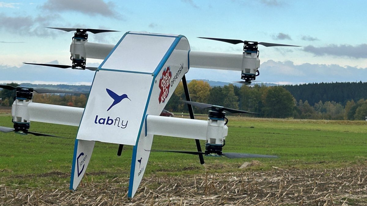 Medikamenten-Drohne beim Testflug in Schönwald 