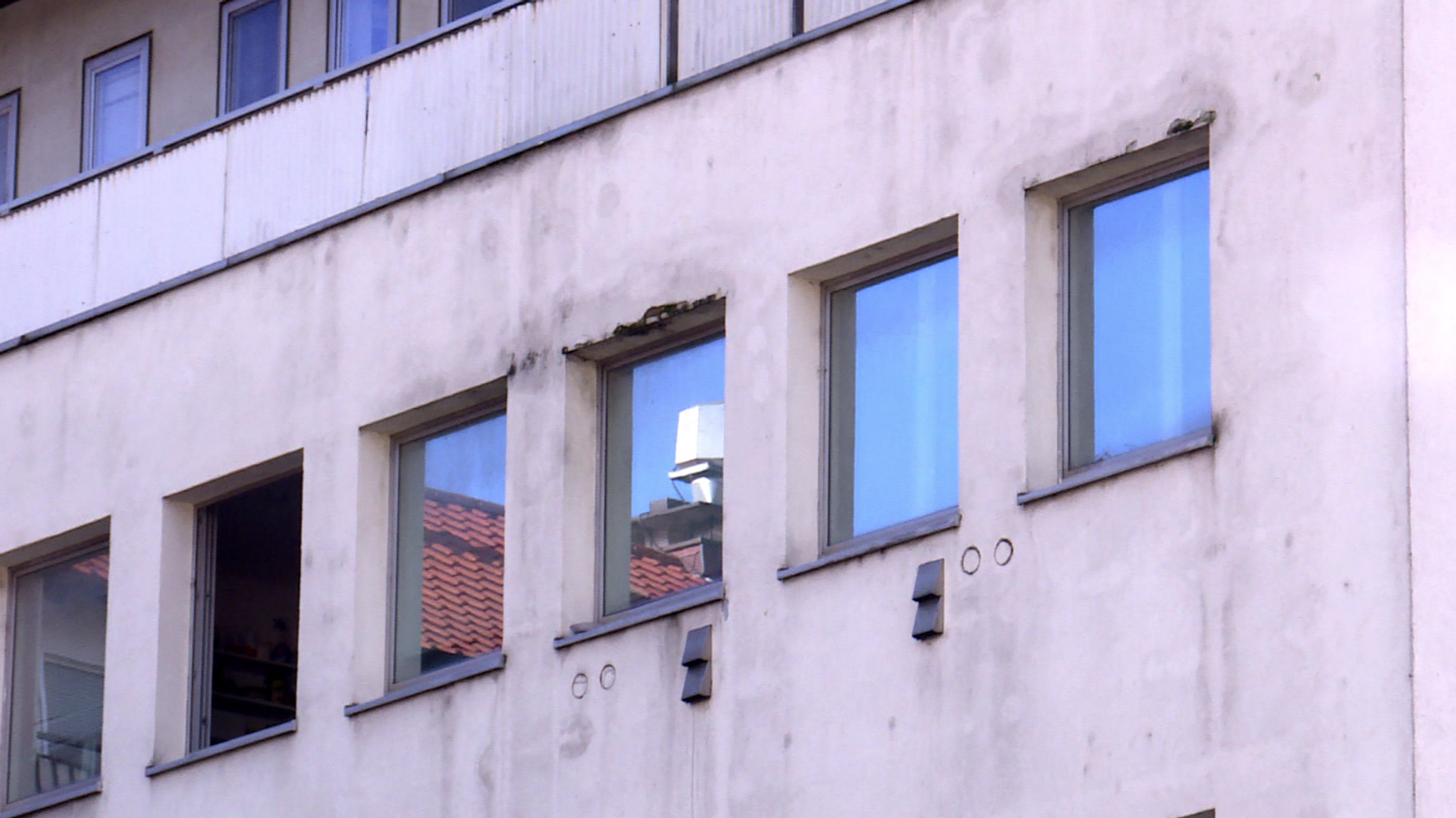 Die Fassade eines Hauses im Würzburger Stadtteil Grombühl 