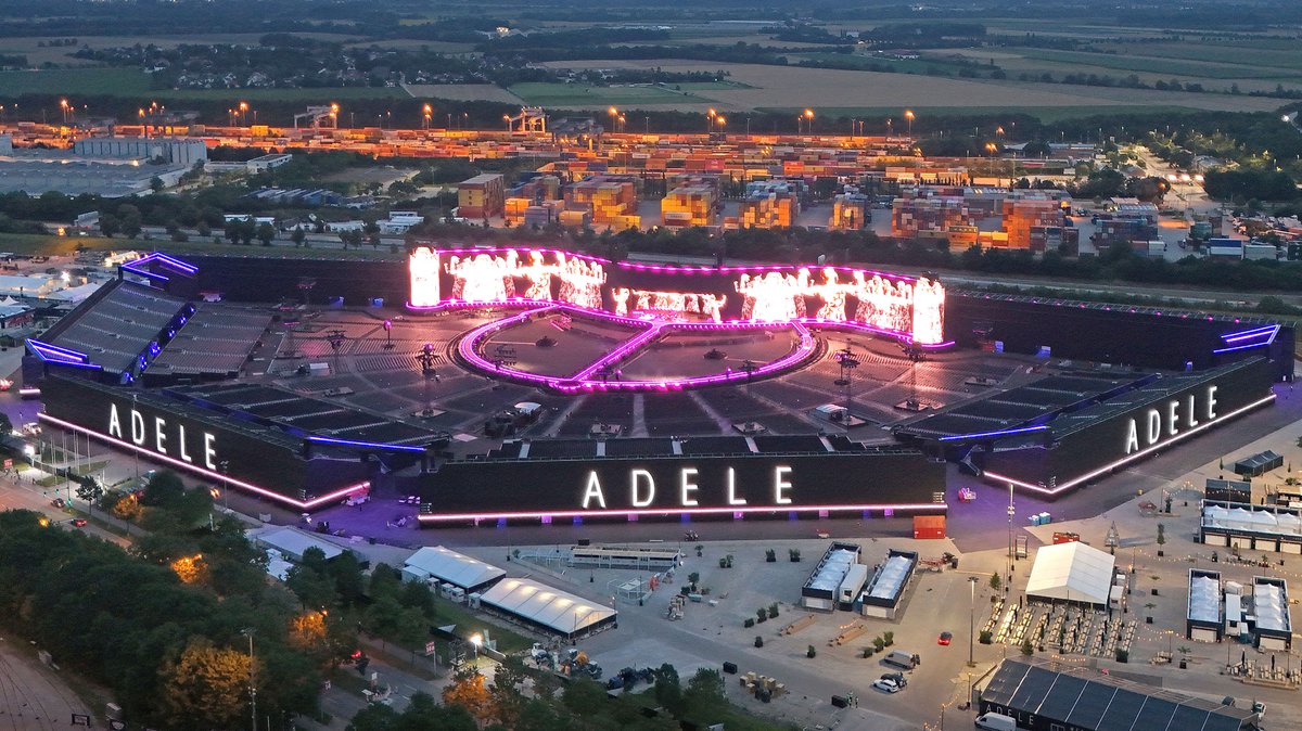 Soundcheck für die Open-Air-Konzerte von Adele in diesem Sommer.
