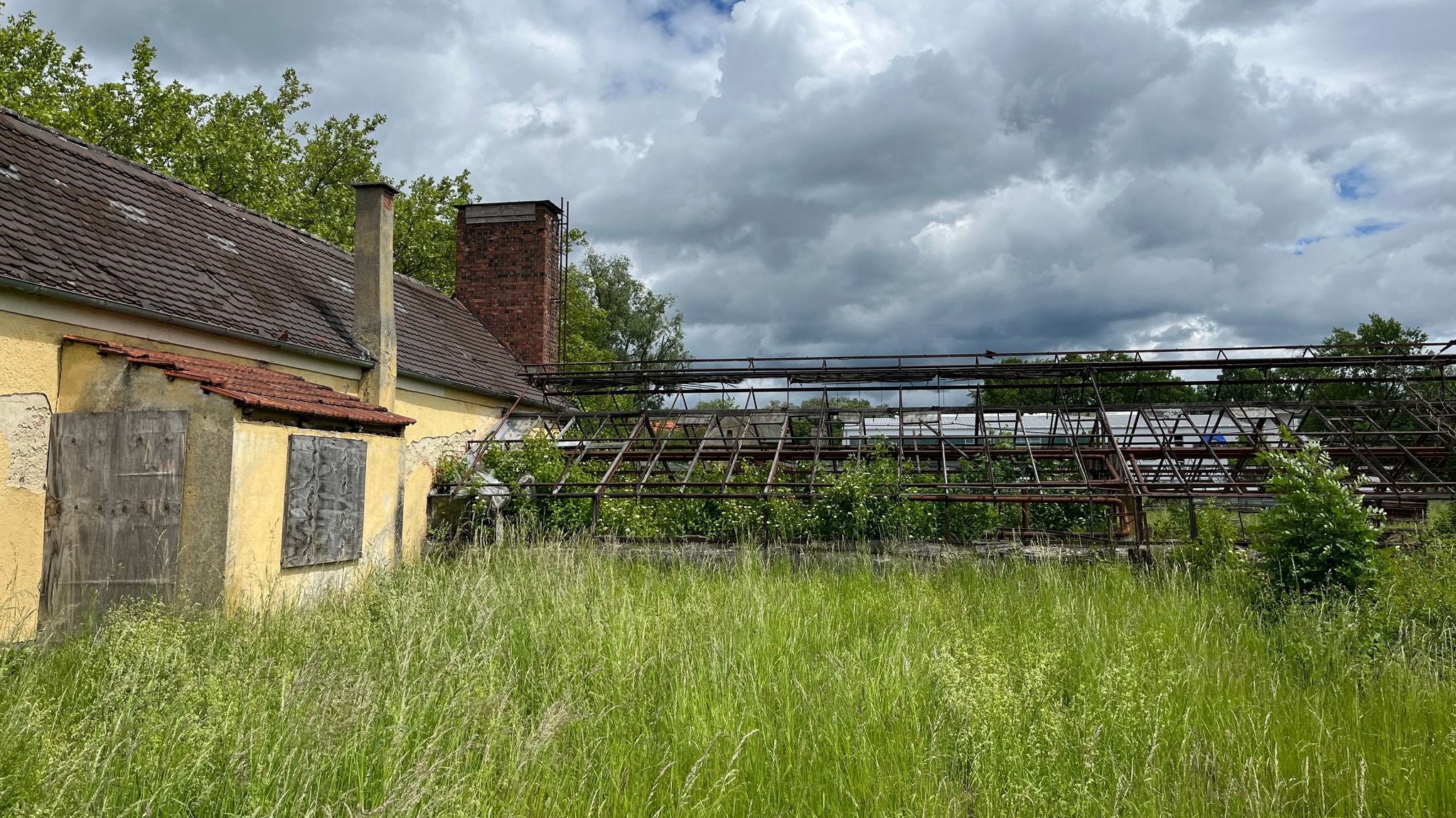 Die Überreste des "Kräutergartens" gegenüber dem KZ Dachau.