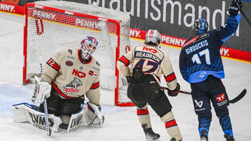 Spielszene ERC Ingolstadt - Nürnberg Ice Tigers | Bild: picture-alliance/dpa Spielszene ERC Ingolstadt - Nürnberg Ice Tigers