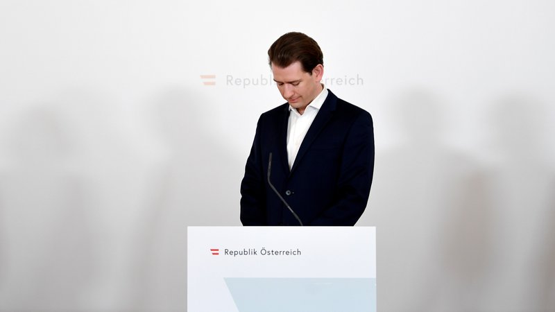 Österreichs Kanzler Kurz auf einer Pressekonferenz.