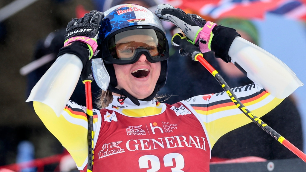 05.03.2023, Norwegen, Kvitfjell: Ski alpin: Weltcup, Super G, Damen: Emma Aicher aus Deutschland reagiert nach dem Lauf. Foto: Stian Lysberg Solum/NTB Scanpix/ap/dpa +++ dpa-Bildfunk +++
