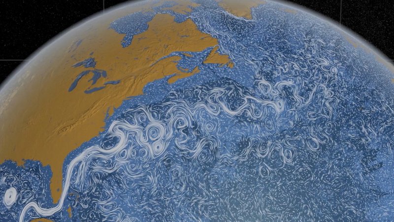 Satellitenaufnahme des Golfstroms vor der Küste der USA