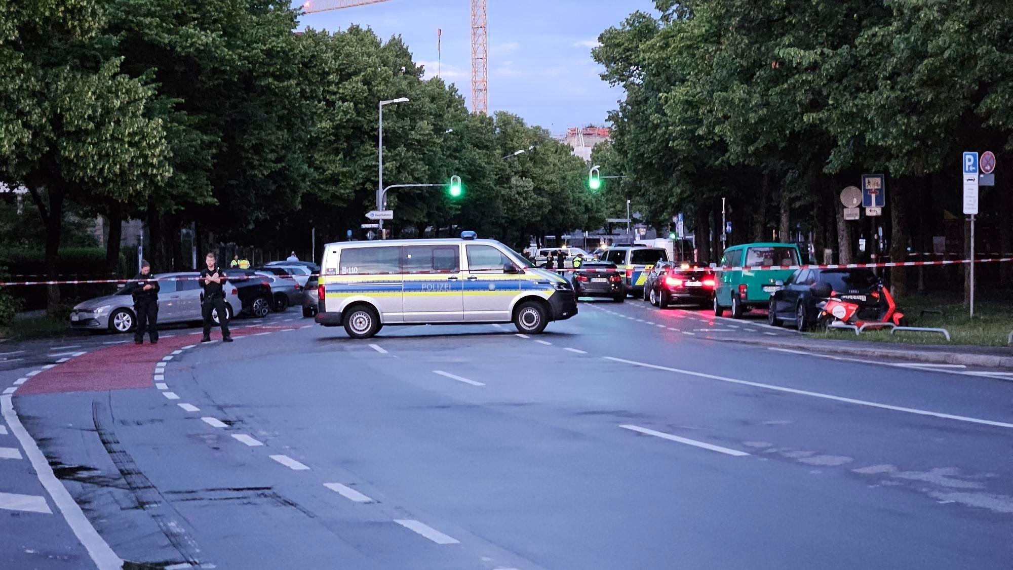Polizeiabsperrung an der Theresienwiese