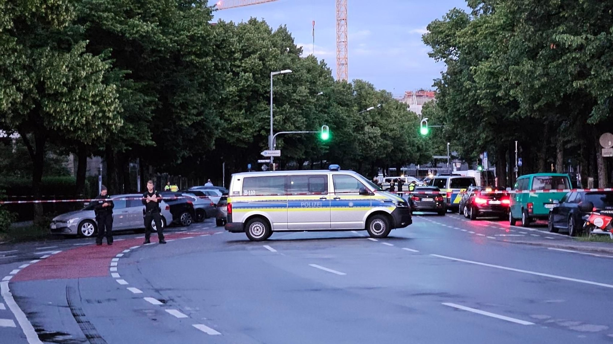 Polizeiabsperrung an der Theresienwiese