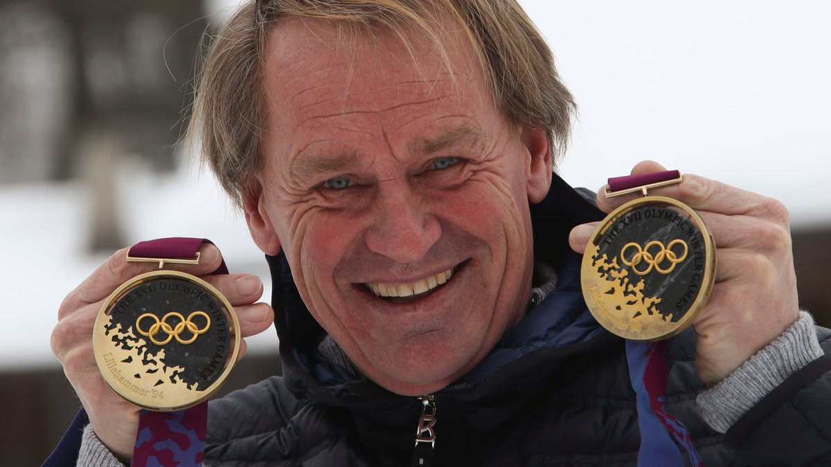 Markus Wasmeier mit olympischen Goldmedaillen