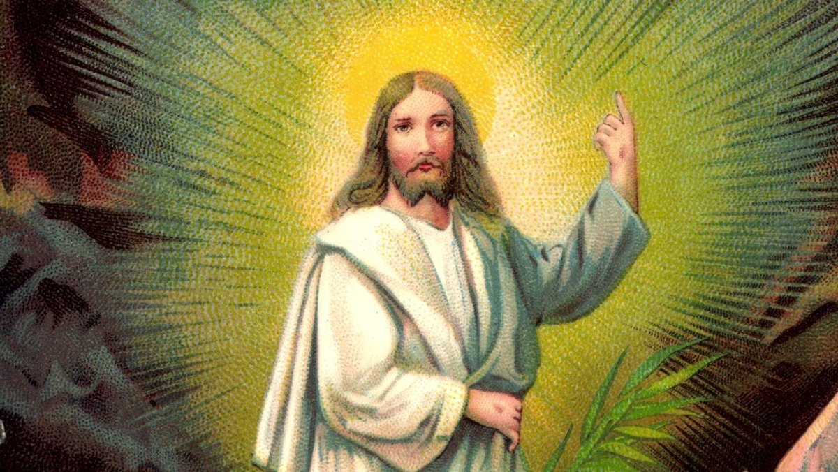 Alte Osterkarte mit Jesus