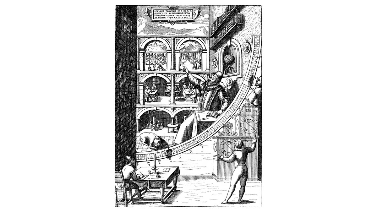 Tycho Brahe in seiner Sternwarte Uraniborg