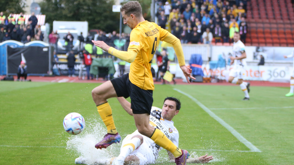 Szene aus dem Hinspiel SpVgg Bayreuth - Dynamo Dresden | Bild: picture-alliance/dpa Szene aus dem Hinspiel SpVgg Bayreuth - Dynamo Dresden