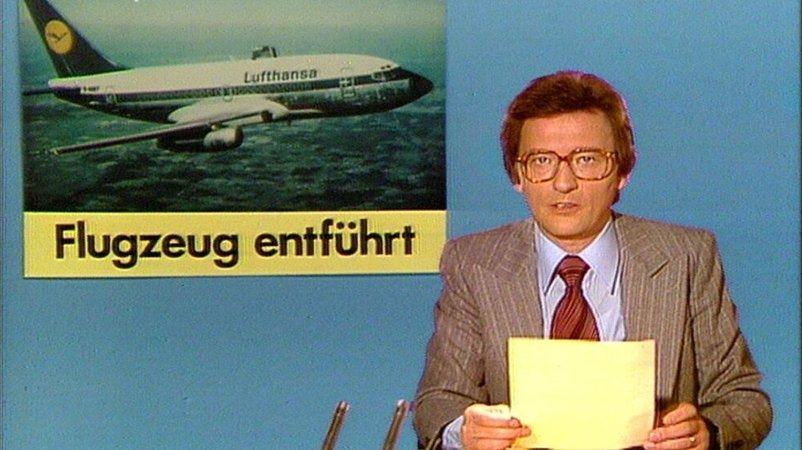 Die Entführung der "Landshut" in der damaligen Tagesschau | Bild: BR Die Entführung der "Landshut" in der damaligen Tagesschau