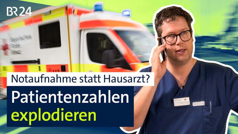 Das Vorschaubild für ein Video zeigt den Chefarzt der Notaufnahme beim Telefonieren und einen hereinfahrenden Krankenwagen | Bild: BR Das Vorschaubild für ein Video zeigt den Chefarzt der Notaufnahme beim Telefonieren und einen hereinfahrenden Krankenwagen