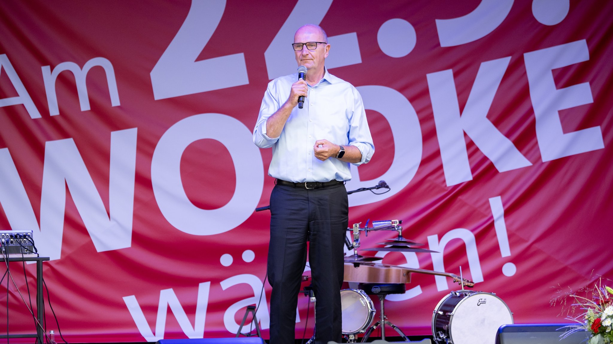 Brandenburgs Ministerpräsident Dietmar Woidke (SPD) im Wahlkampf