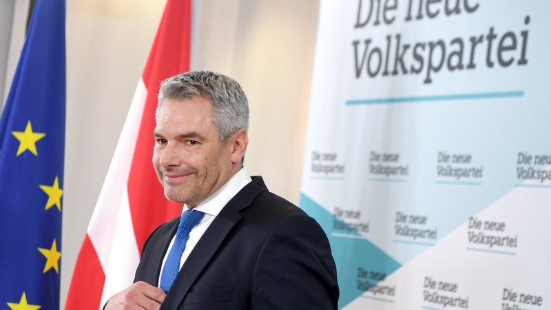 Neue ÖVP-Parteichef Karl Nehammer bei einer PK nach einer Sitzung des ÖVP-Bundesparteivorstandes am Freitag, 3. Dezember 2021 in Wien.
