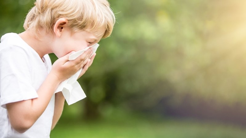Ein Junge mit einer Pollenallergie.