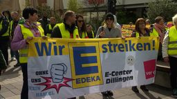 Streikaktion des Einzelhandels in Nürnberg | Bild:BR