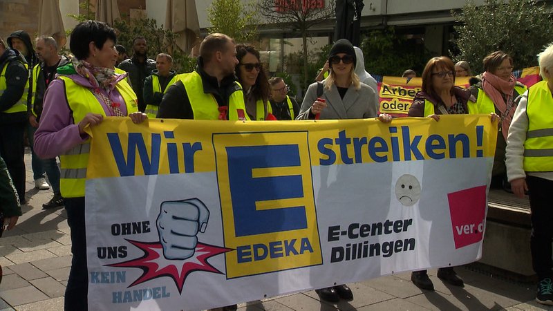 Streikaktion des Einzelhandels in Nürnberg