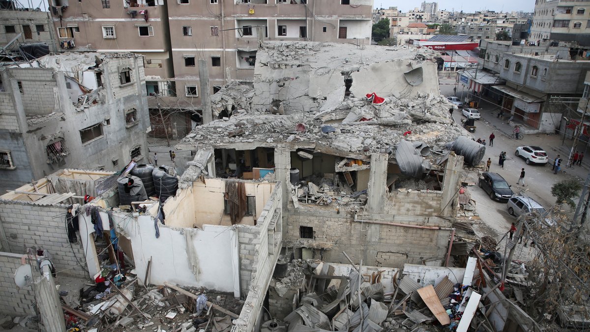 Von israelischen Raketen getroffene Häuser in Rafah im südlichen Gazastreifen (29.04.2024)