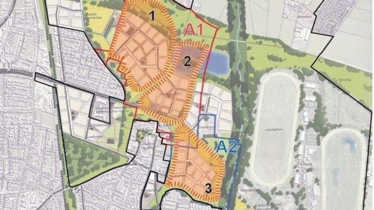 Plan Münchner Nordosten mit Lage Olympiadorf 