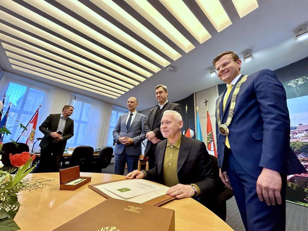 Charkiws Bürgermeister Ihor Terechow, Nürnbergs OB Marcus König.