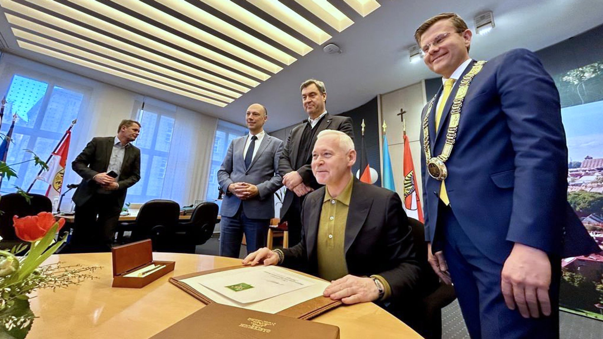 Charkiws Bürgermeister Ihor Terechow, Nürnbergs OB Marcus König.