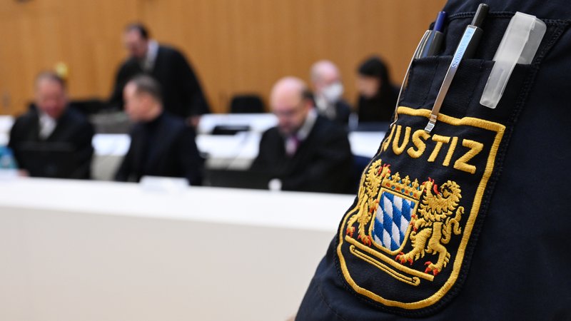 Einblick in den Gerichtssaal, wo seit 2022 Ex-Wirecard-Chef Markus Braun vernommen wird. | Bild: dpa/pa/Angelika Warmuth Einblick in den Gerichtssaal, wo seit 2022 Ex-Wirecard-Chef Markus Braun vernommen wird.